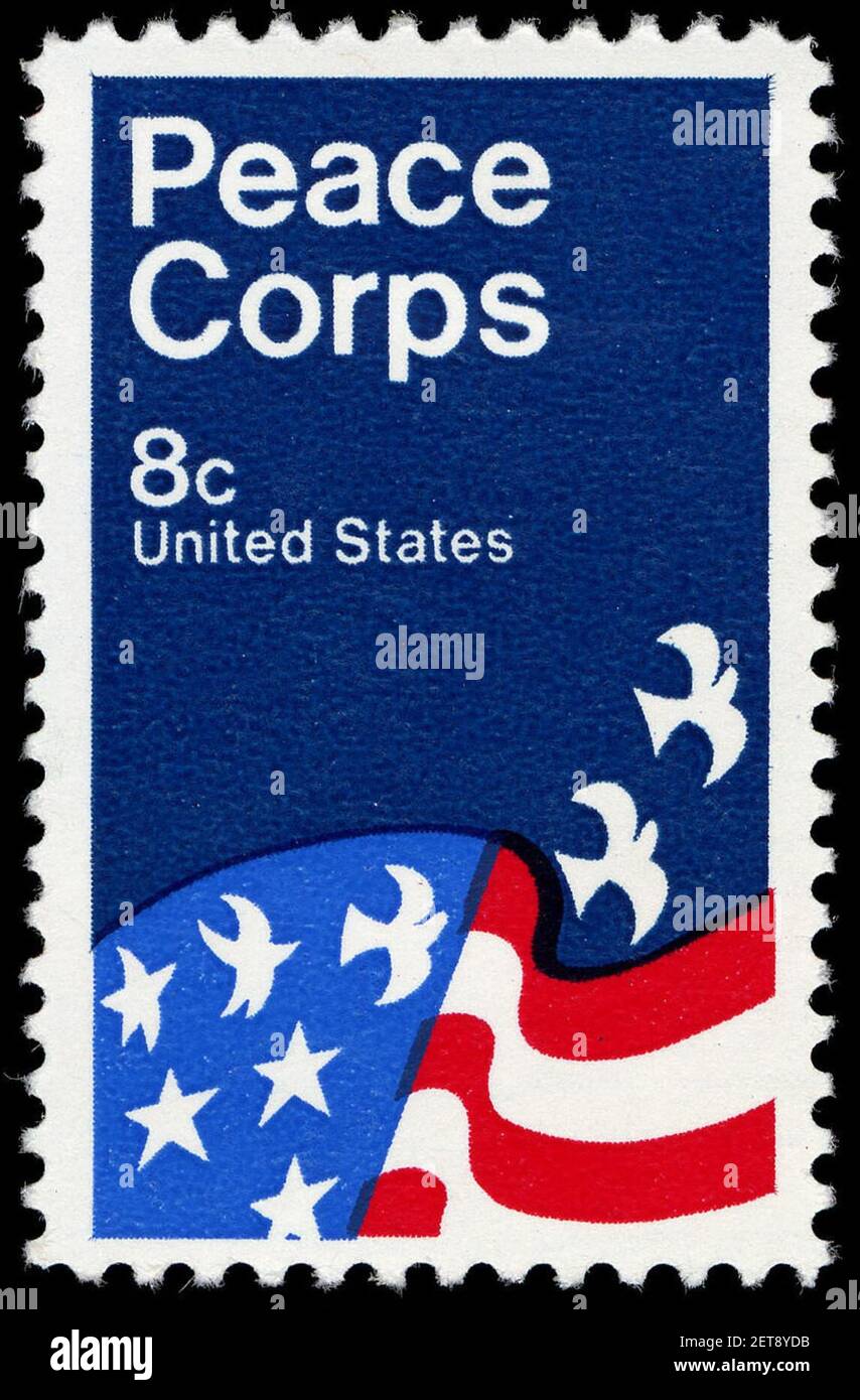 Peace Corps 8c 1972 issue U.S. stamp. Stock Photo