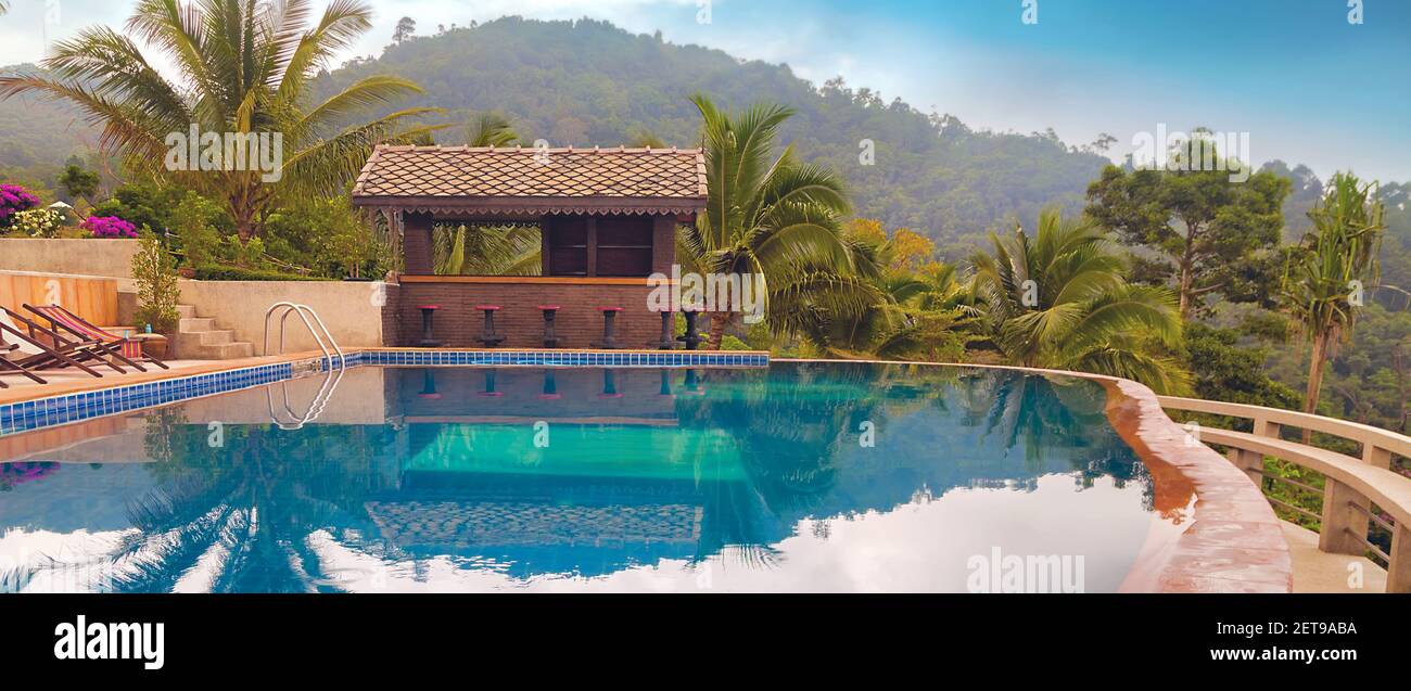 Swimming Pool luxury resort poolside villa terrace landscape garden and