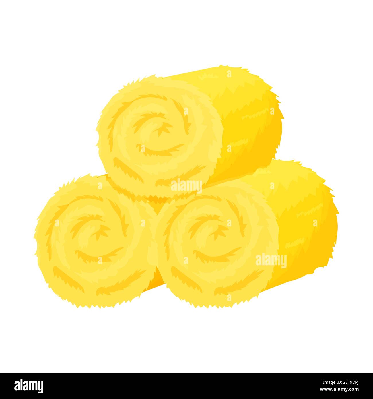 Dry bale of hay, haycock in cartoon style isolated on white background. Roll pile, straw stack. Agriculture harvest, farm work stock vector illustration. Vector illustration Stock Vector