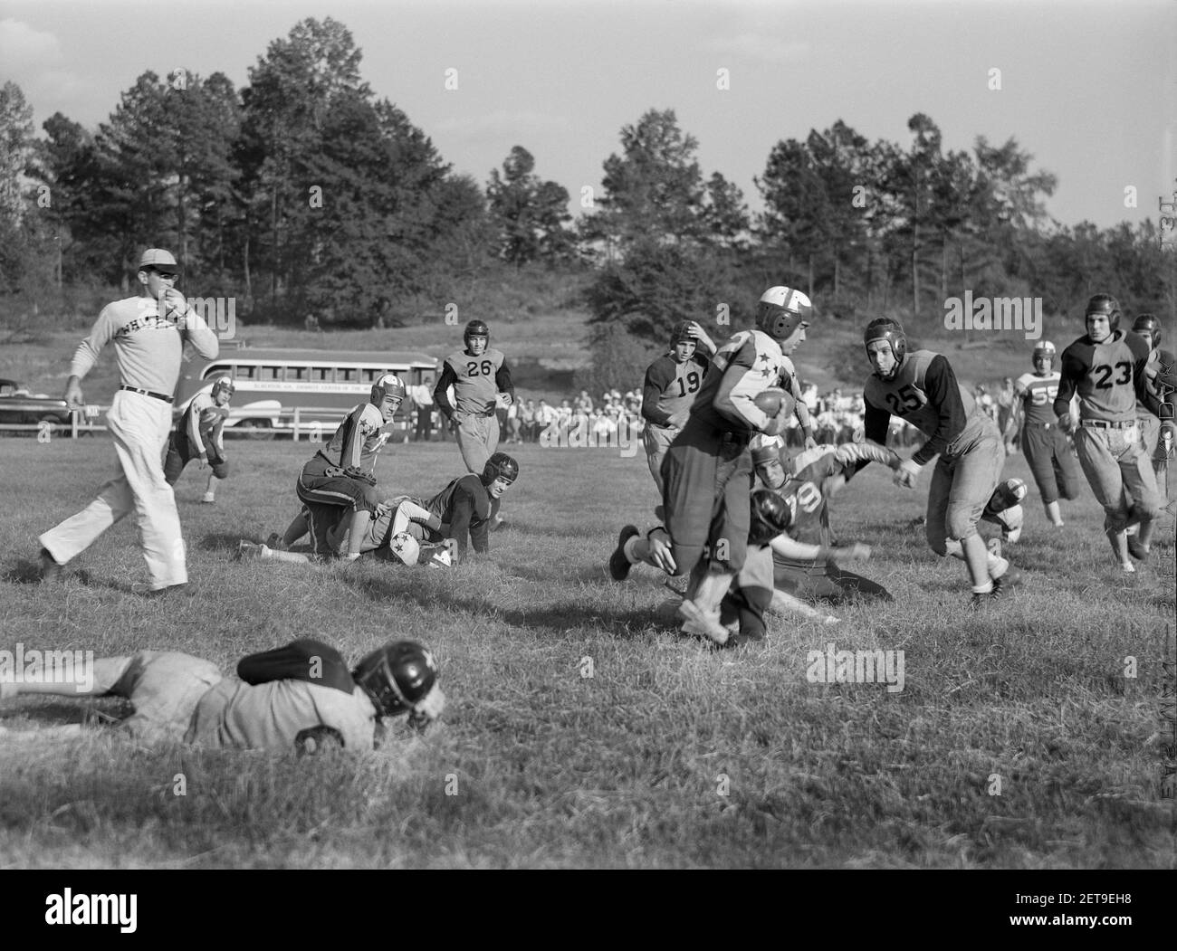High School Football Game, Greensboro, Greene County, Georgia, USA, Jack Delano, U.S. Office of War Information, October 1941 Stock Photo