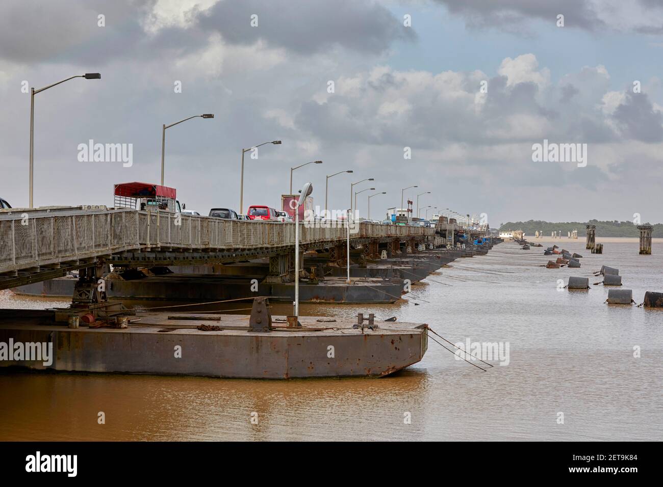 Demerara Harbour Bridge, pontoon bridge in Guyana South