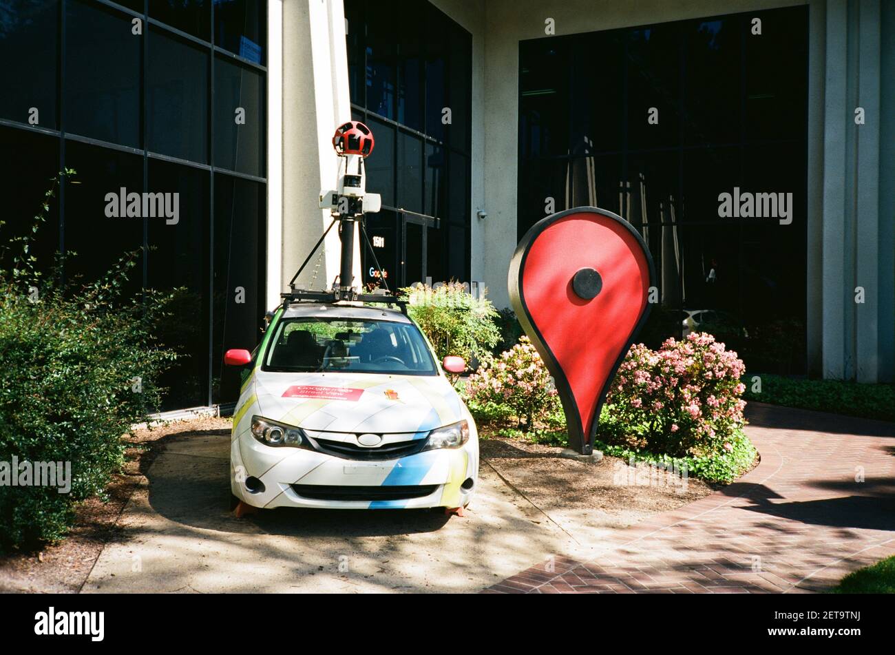Silicon Valley Street View Google Streetview Car And Oversized Google Maps Pin Parked In Front Of The  Google Maps Building At The Googleplex, The Silicon Valley Headquarters Of  Search Engine And Technology Company Google Inc In