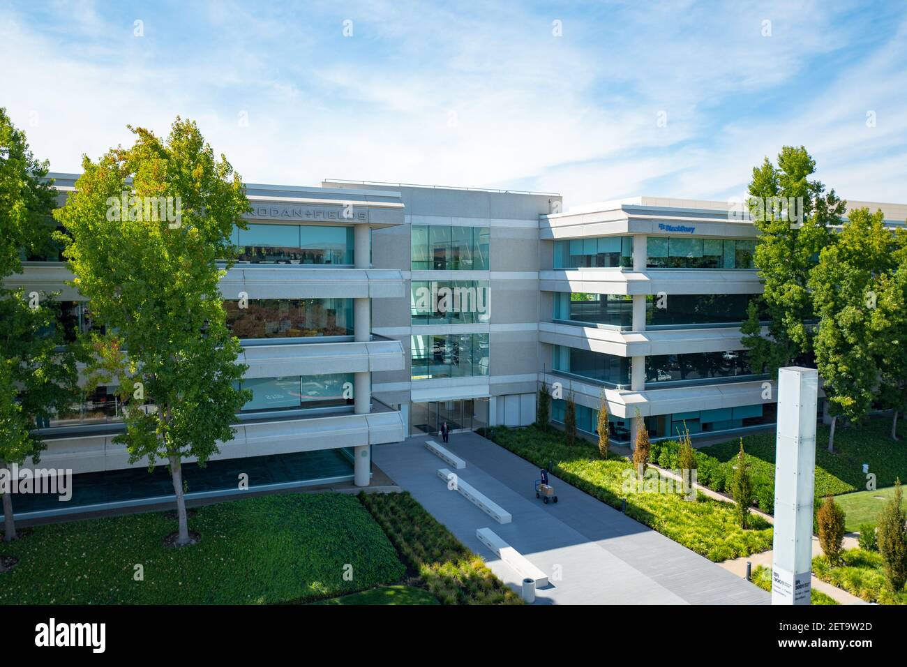 Aerial view of the facade of the regional headquarters of Rodan and ...