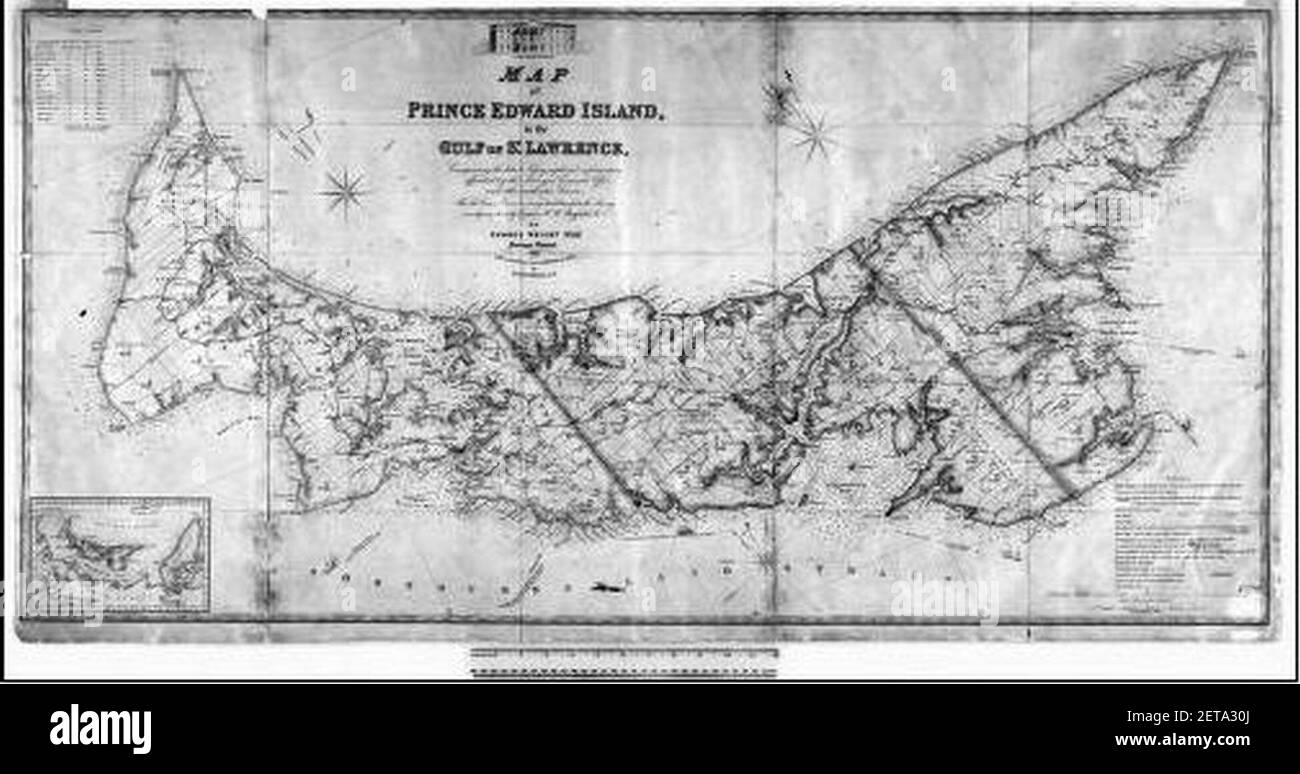 PEI map 1874 Stock Photo Alamy