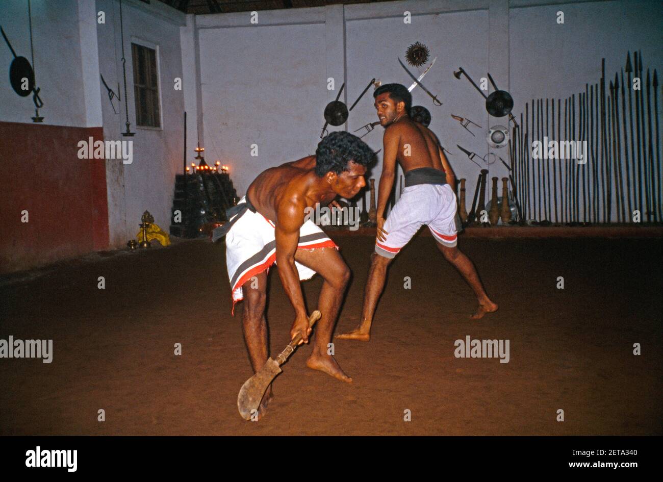 India Kerala Kochi Men Performing The Kolthari The Second Aspect Of
