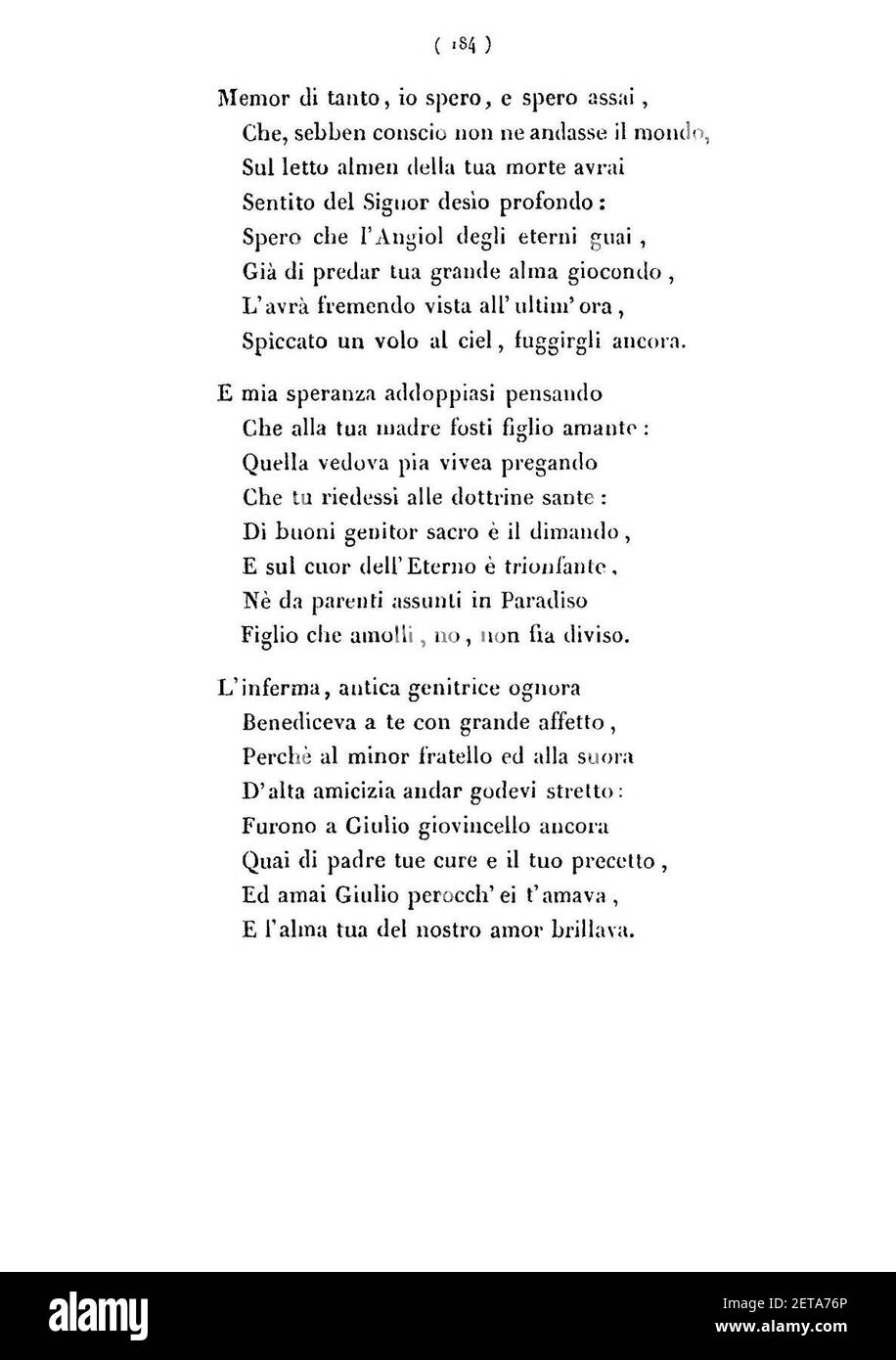 Pellico - Poesie inedite 185. Stock Photo
