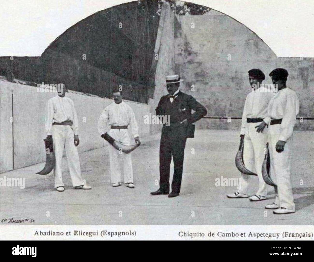 Photo Vintage Paris 1905 Jeux De Pelote Basque Boulevard Bineau - Tirage Citrate
