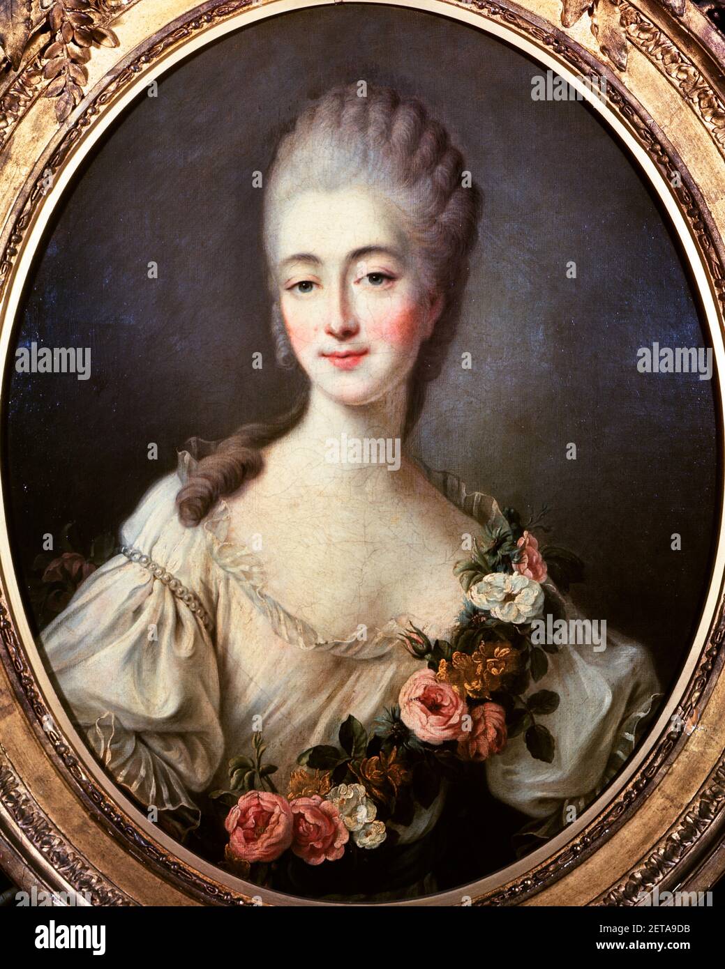 1700s 1769 PORTRAIT OF MADAME DUBARRY AGE 26 BY FRANCOIS HUBERT DROUAIX 18TH CENTURY FASHION MISTRESS OF LOUIS XV  - ka9260 SPL001 HARS BEHEADED FASHIONS LOVER MADAME YOUNG ADULT WOMAN 1700s 18TH CENTURY CAUCASIAN ETHNICITY COURTESAN FRANCOIS GUILLOTINE LAST LOUIS XV MISTRESS OLD FASHIONED REIGN OF TERROR Stock Photo