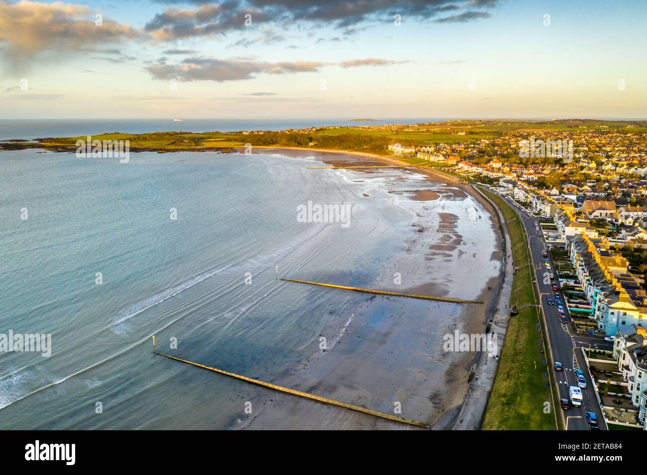 Ballyholme beach near Bangor in Northern Ireland Stock Photo