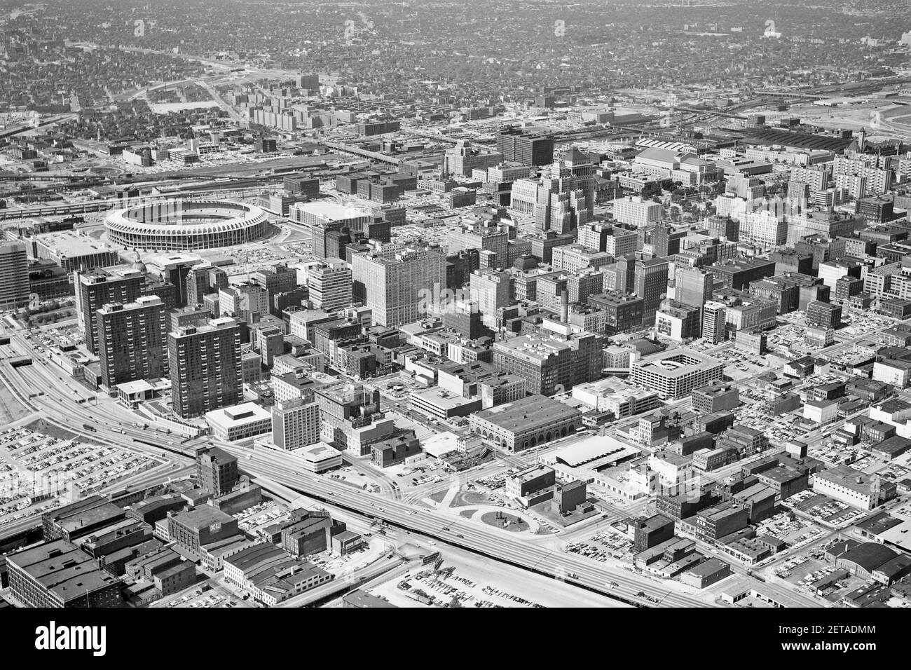 1960s 1970s LOOKING SOUTHWEST ALONG THE MARK TWAIN EXPRESSWAY BUSCH