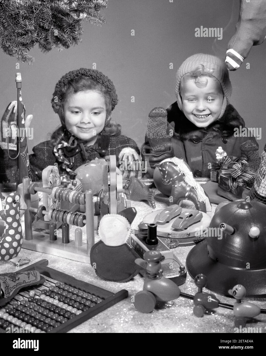 Home And Living Wall Décor Photographs 1950s Christmas Brother Sister 