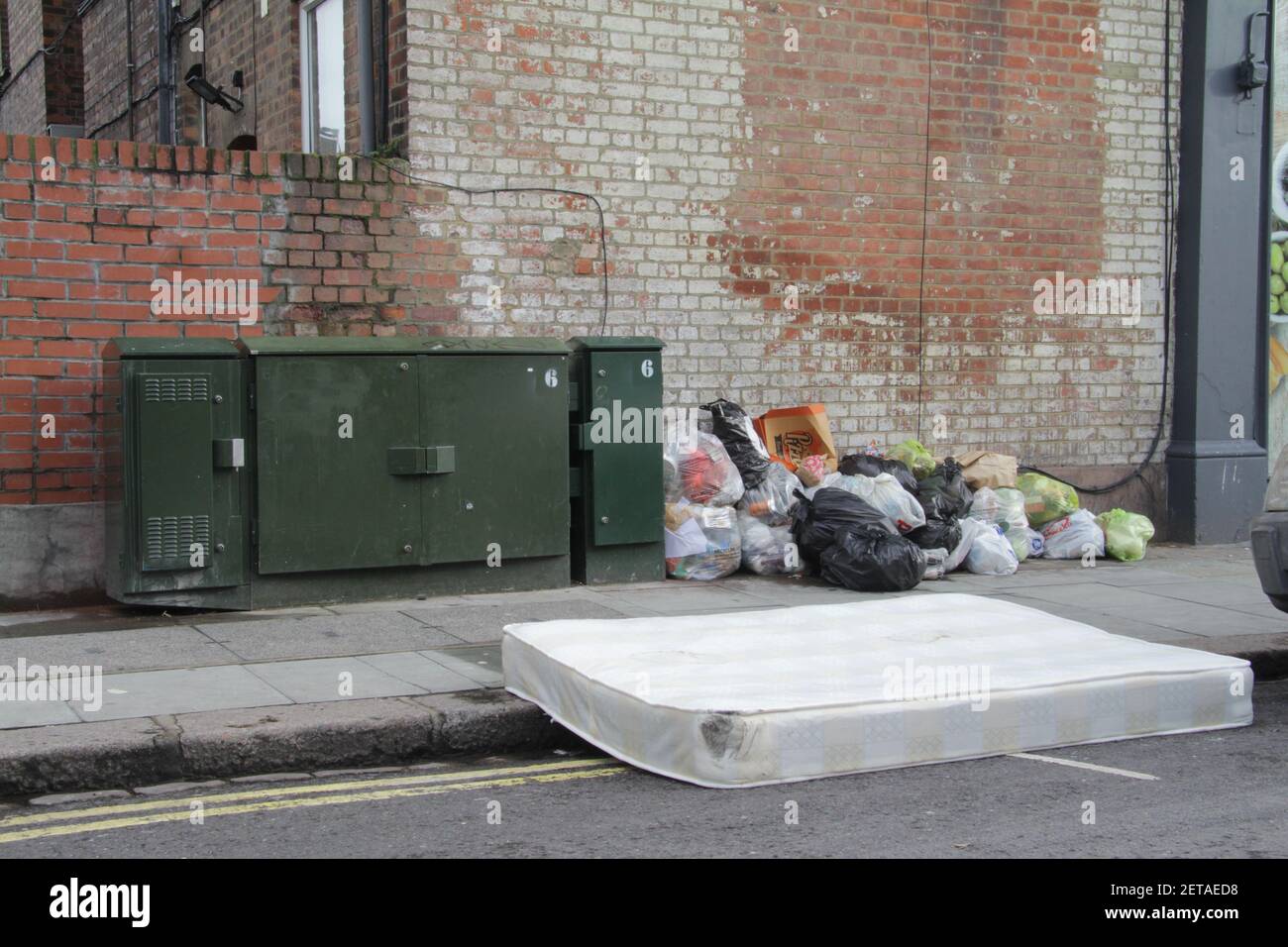 Rubbish dumped on the street in London Stock Photo Alamy