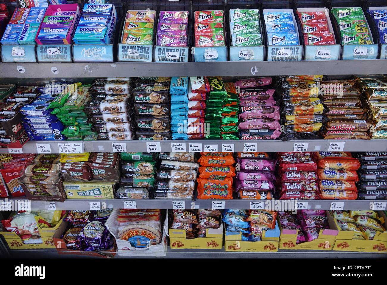 Confectionary on sale at a Turkish stall Stock Photo