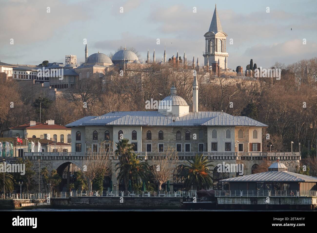 Topkapi Palace seen from Halic, Istanbul Stock Photo