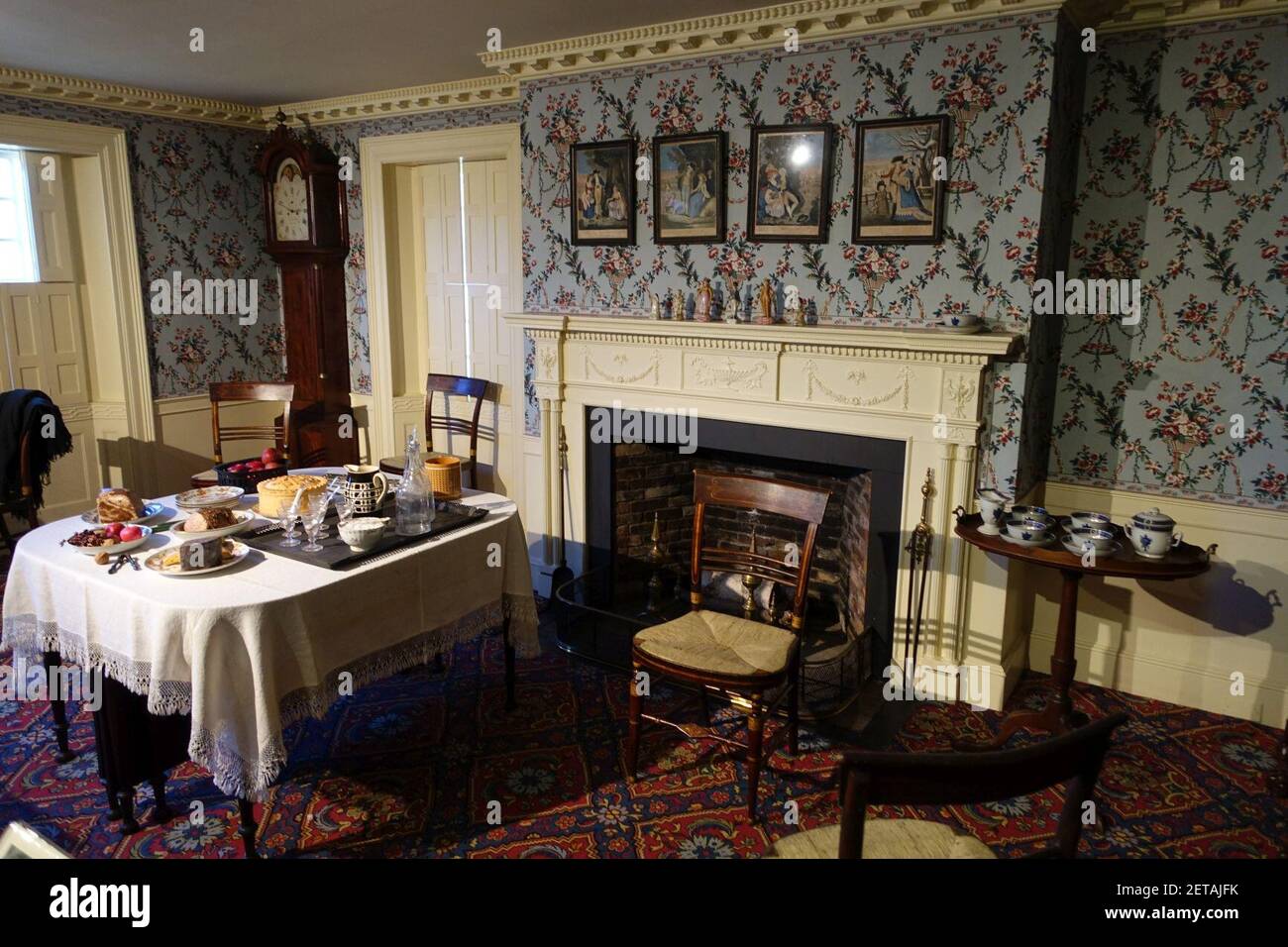 Period room during mourning, early 1800s - Concord Museum - Concord, MA Stock Photo