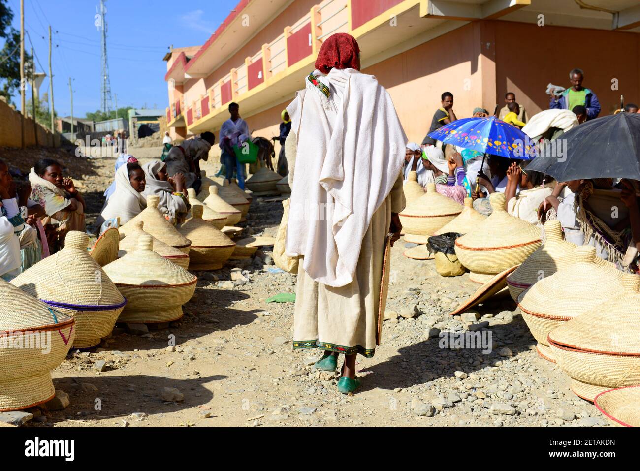 The injera basket market in Mekele, Ethiopia Stock Photo Alamy