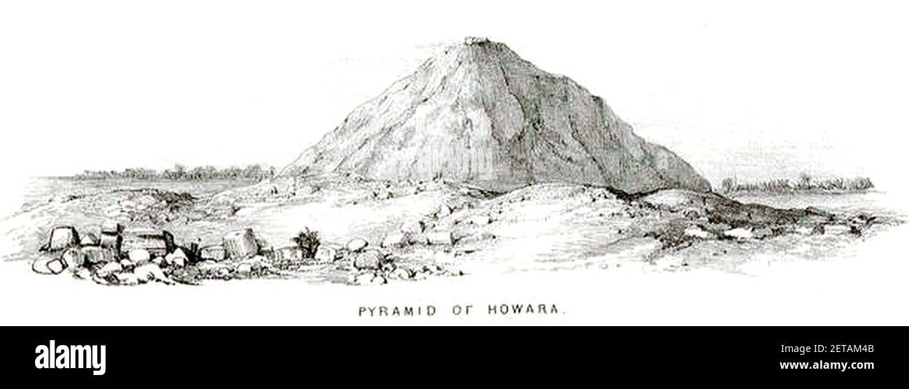 Perring Vyse Pyramid of Hawara. Stock Photo