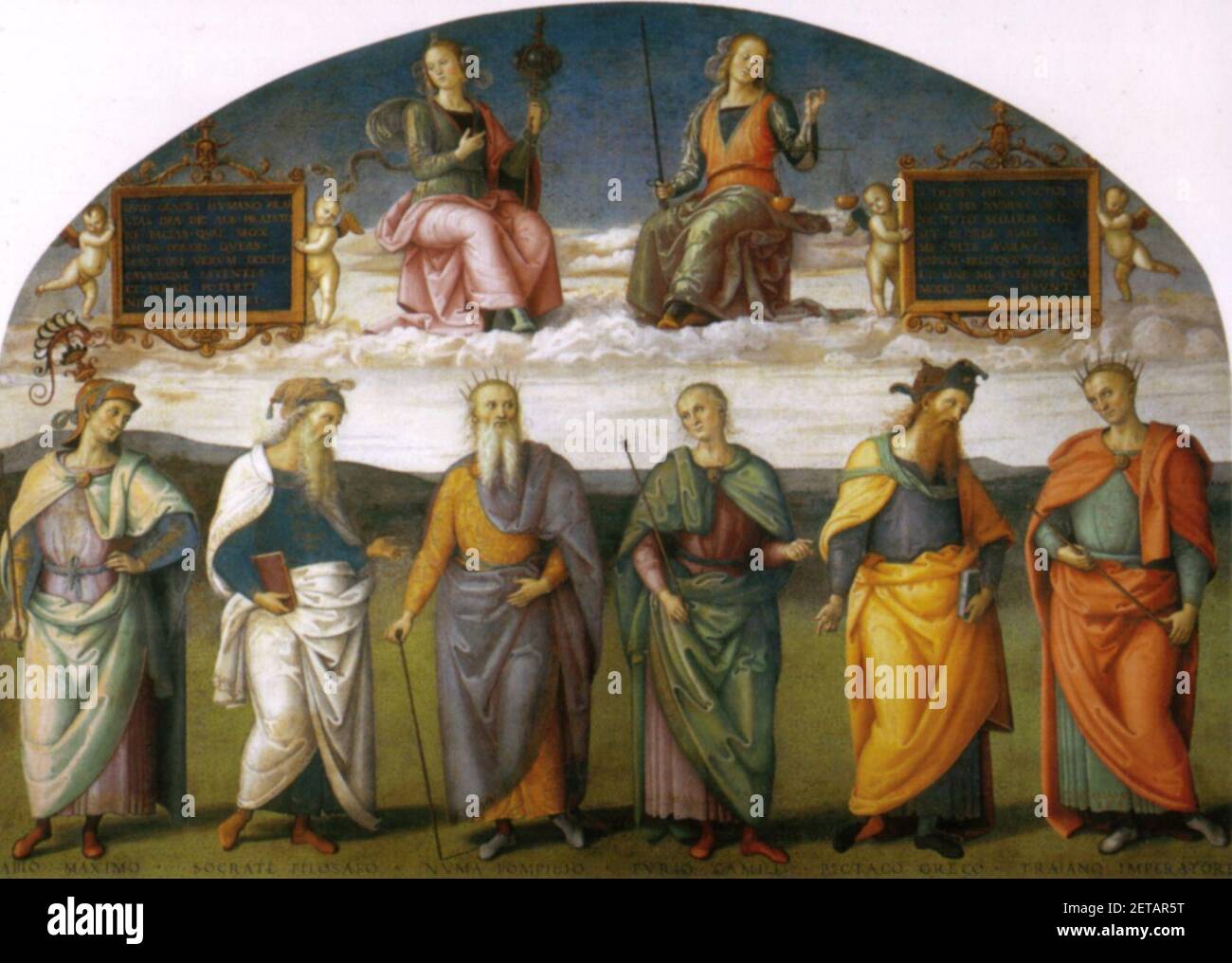 Perugino, prudenza e giustizia 02. Stock Photo