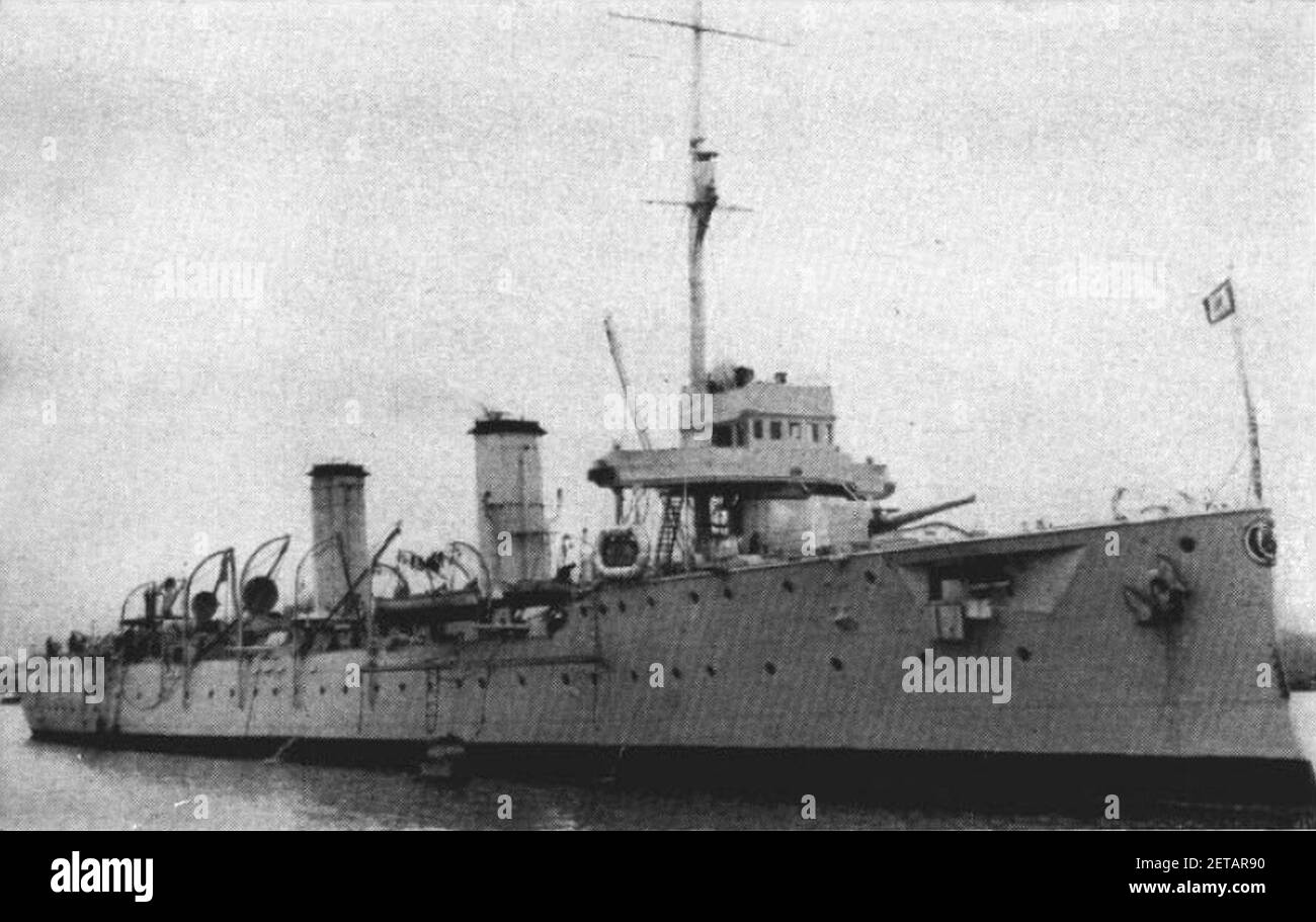Peruvian scout cruiser BAP Almirante Grau in 1948. Stock Photo