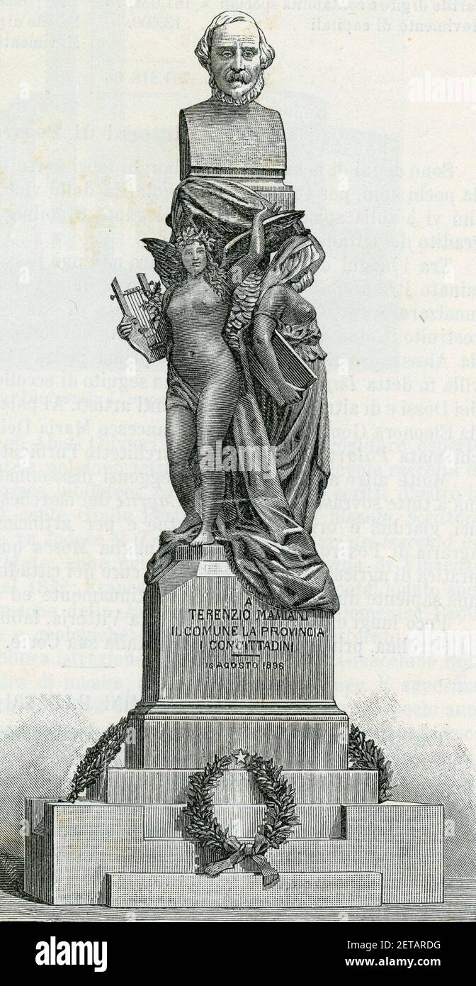 Pesaro monumento a Terenzio Mamiani Stock Photo Alamy