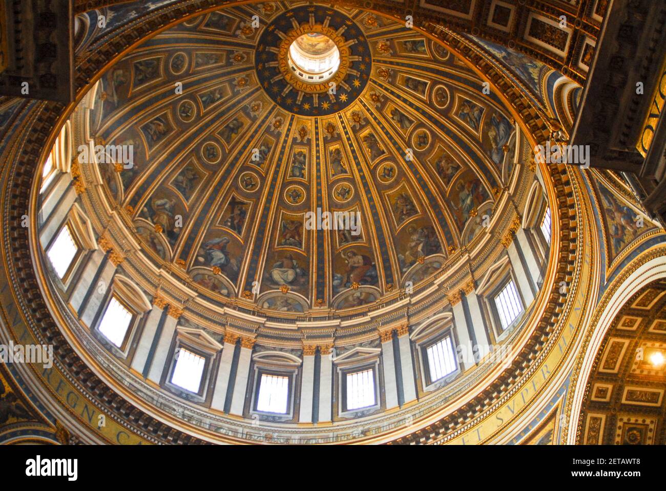 St Peter S Basilica View Of The Dome From The Inside Vatican City Rome Stock Photo Alamy