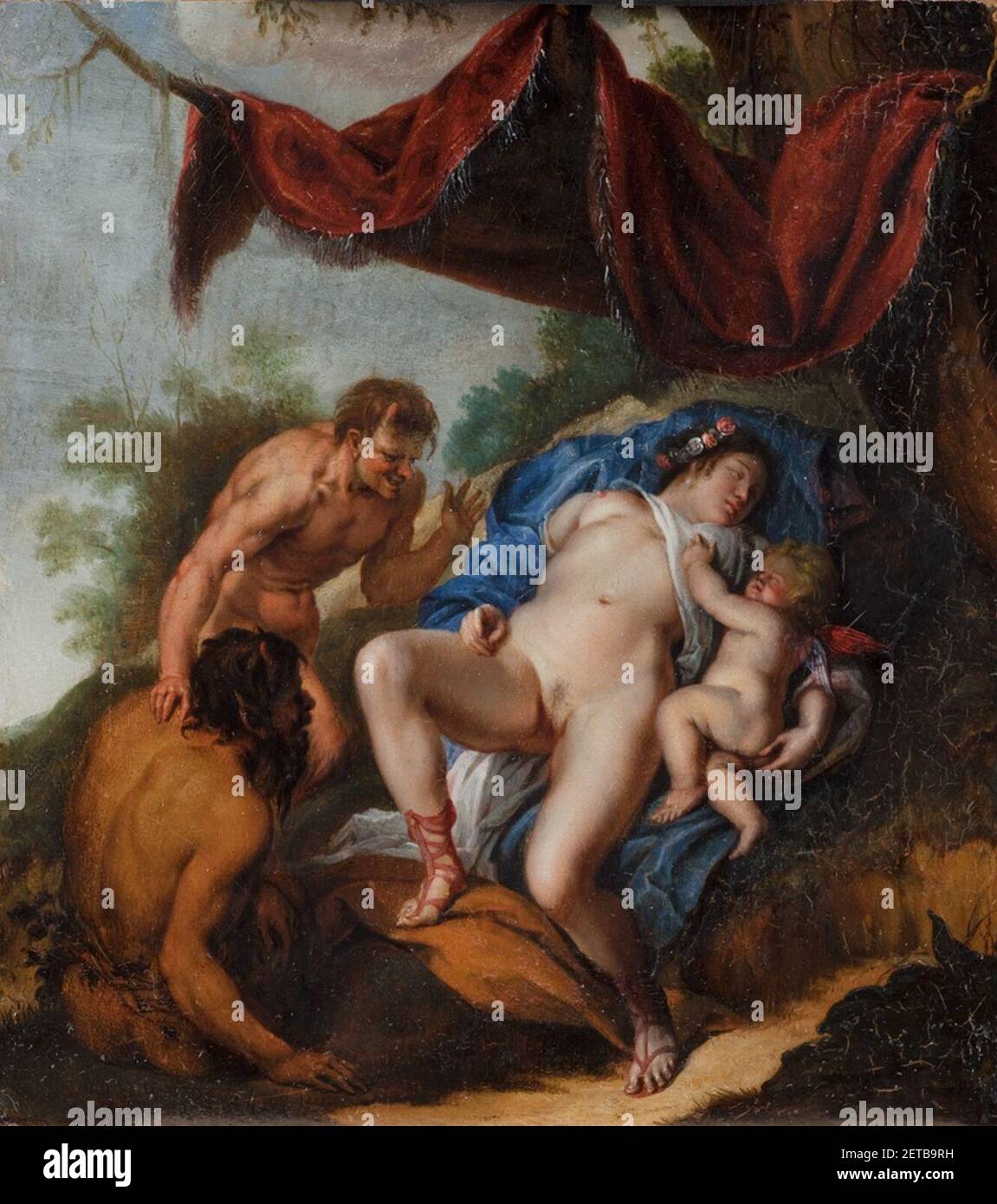 Peter Paul Rubens - Sleeping Venus with Cupid Watched by Satyrs Stock Photo