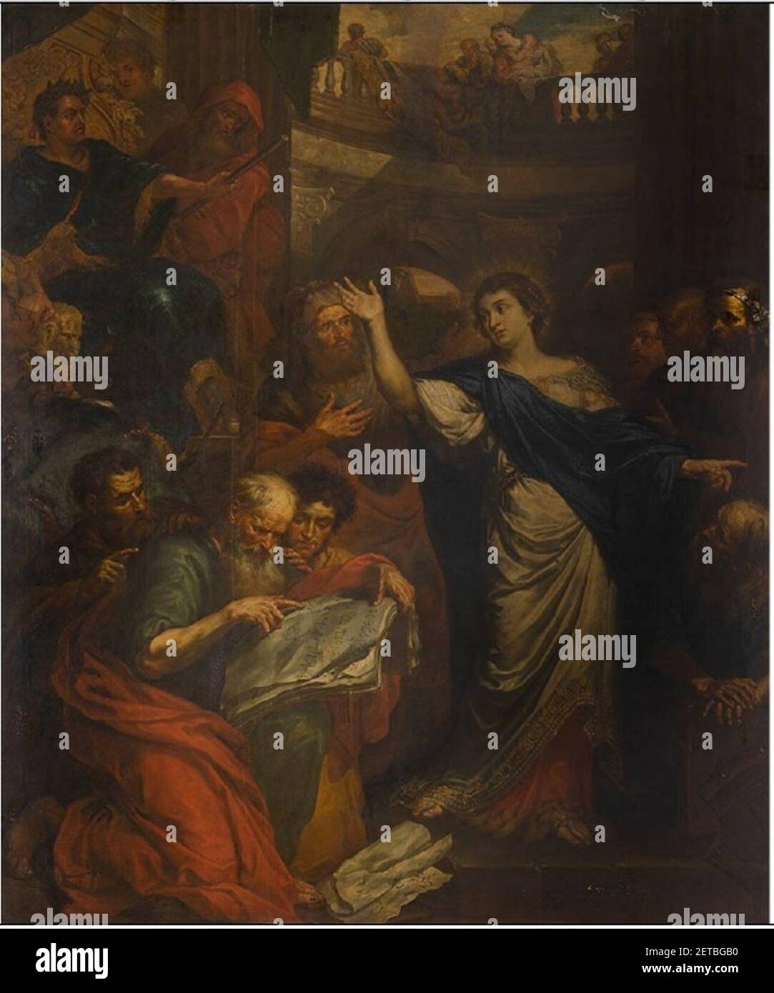 wraak Hollywood bundel Peter Ykens, Heilige Catharina van Alexandrië in discussie met de vijftig  filosofen, olie op doek, 1688 Stock Photo - Alamy