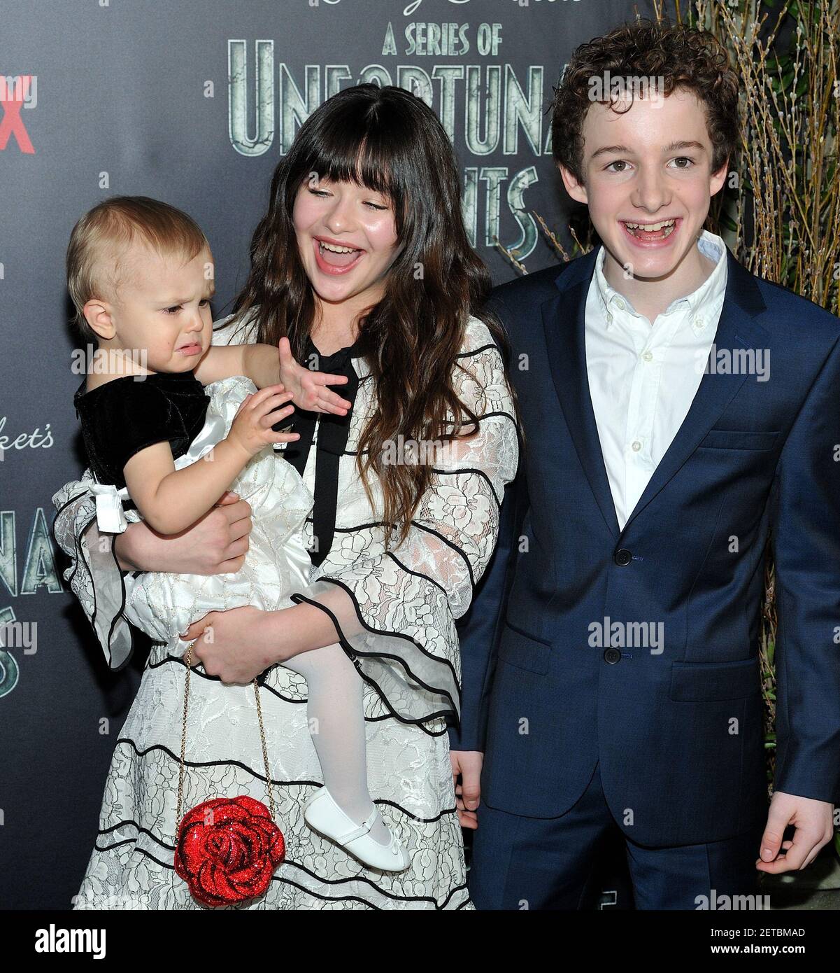 L R Actors Presley Smith, Malina Weissman and Louis Hynes attend the