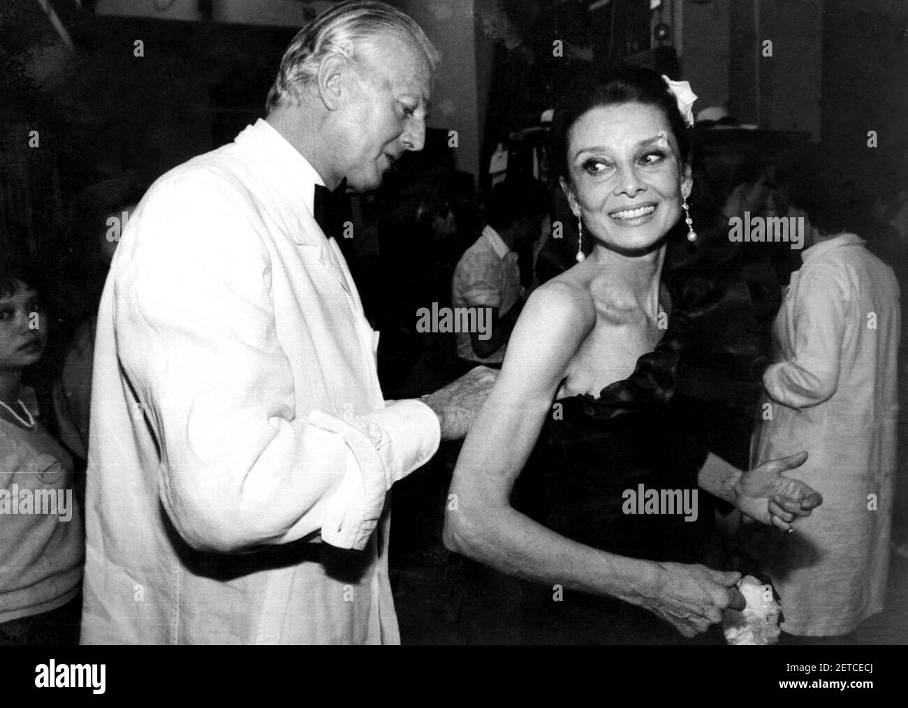 Givenchy & Audrey Hepburn at Designer's 30 Year Retrospective at F.I.T. 1982 Photo by Adam Scull-PHOTOlink.net Stock Photo