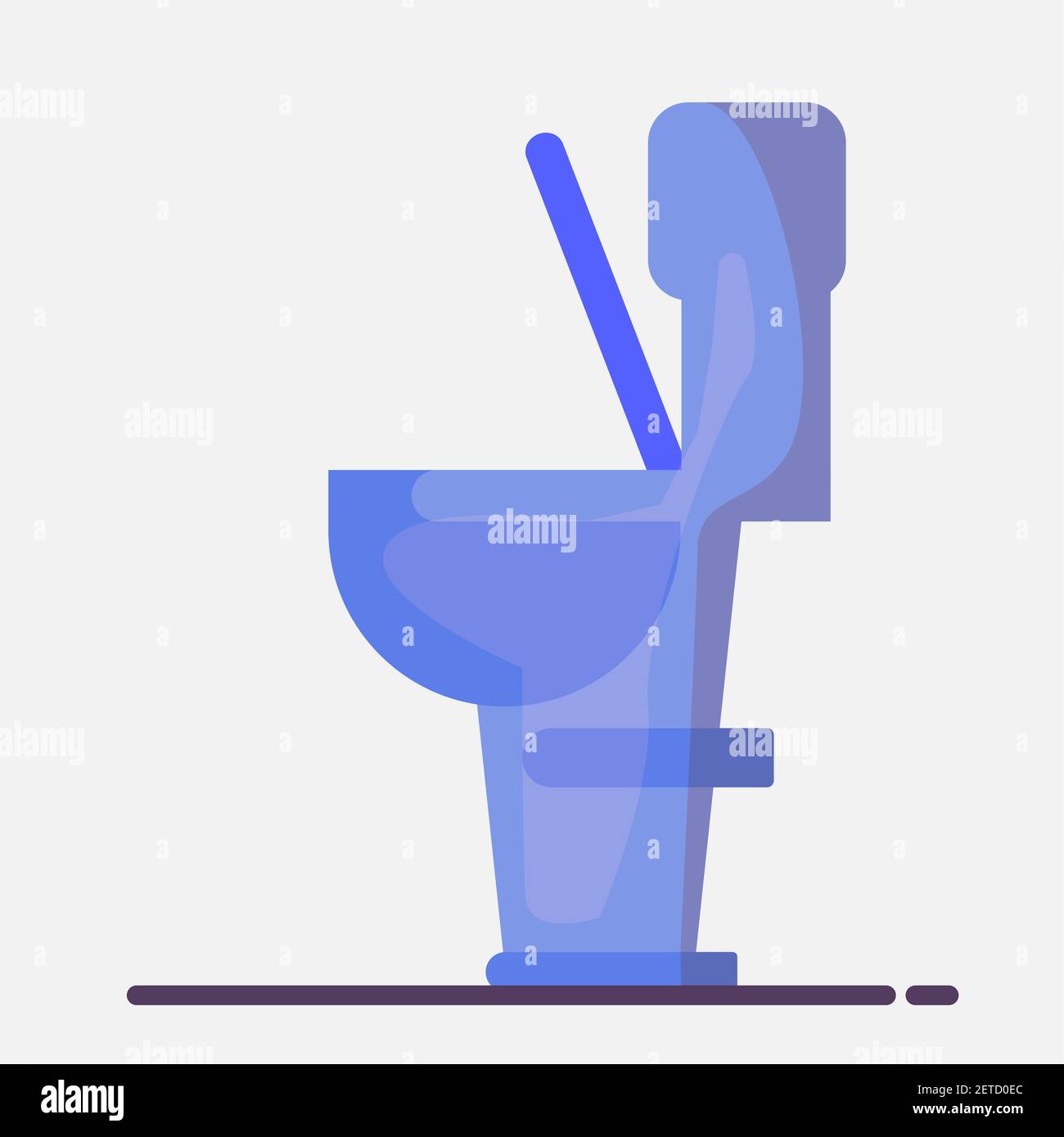 toilet bowl vector illustration in flat style Stock Vector