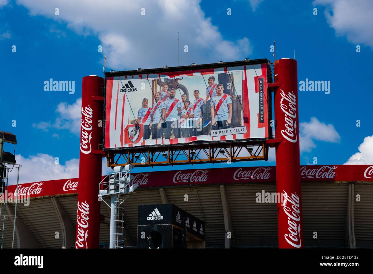 Buenos Aires, Argentina. February 14, 2021. Club Atletico River Plate Stadium, an argentine professional sports club based in the Núñez neighborhood Stock Photo