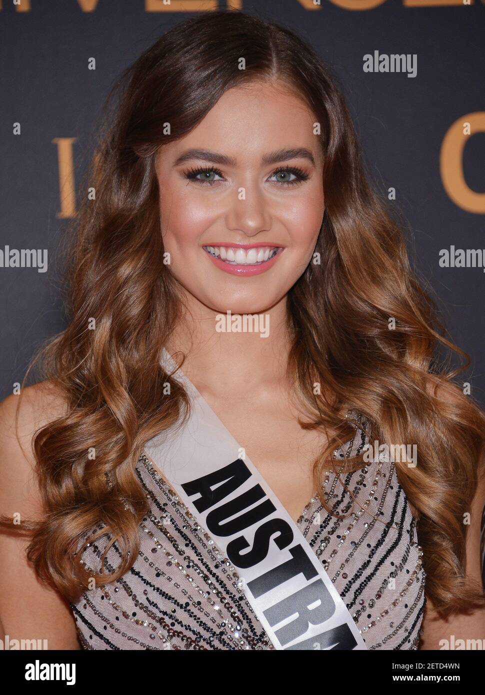 Miss Australia Caris Tiivel arrives at the 65th Miss Universe Red