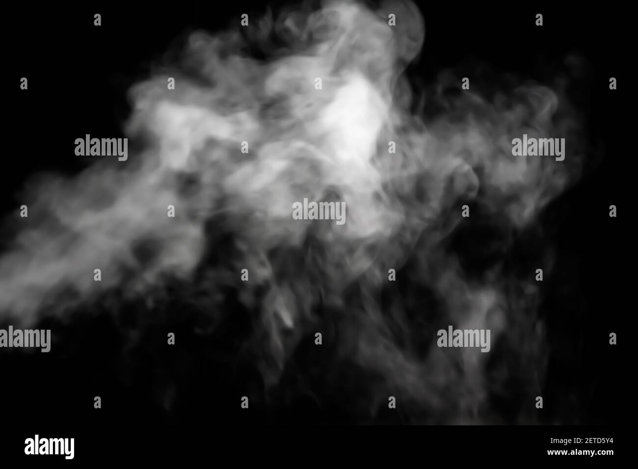 White smoke glow in the dark, steam gushing to form free shapes ...