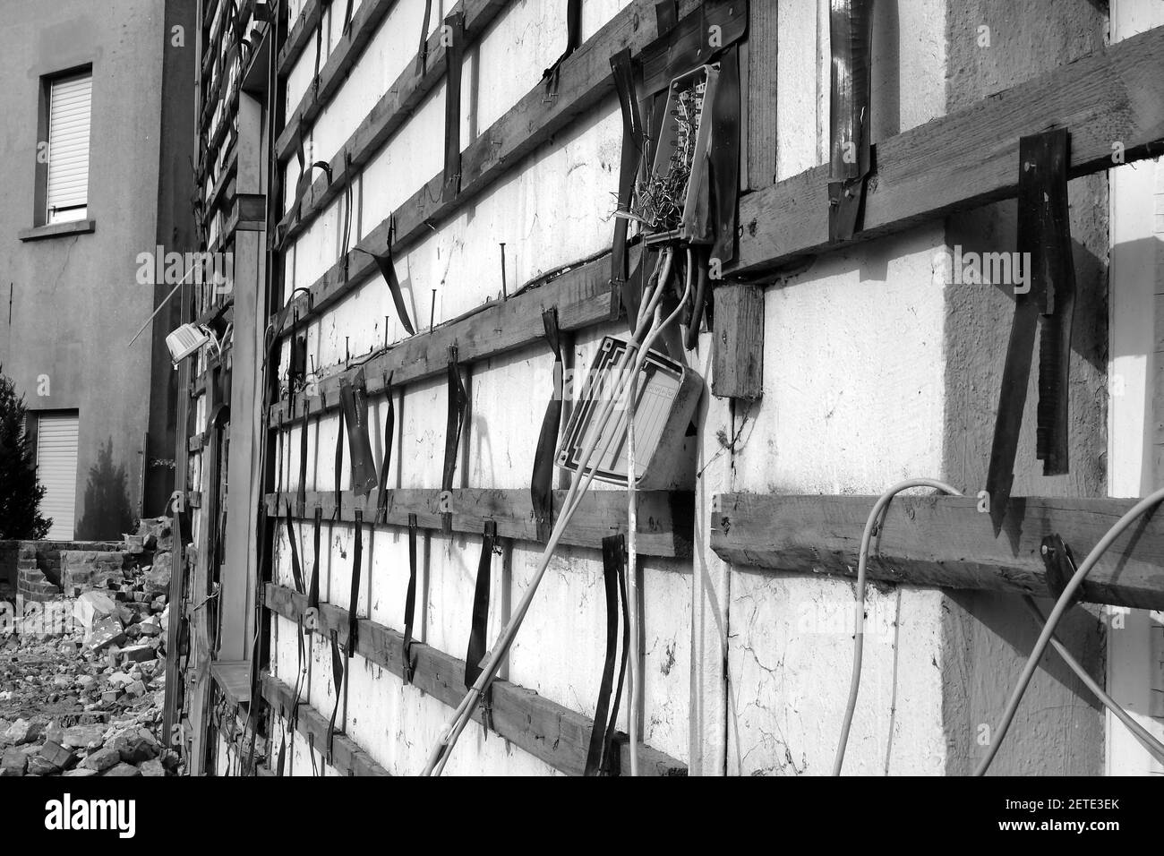 Wall cable not socket Black and White Stock Photos & Images - Alamy