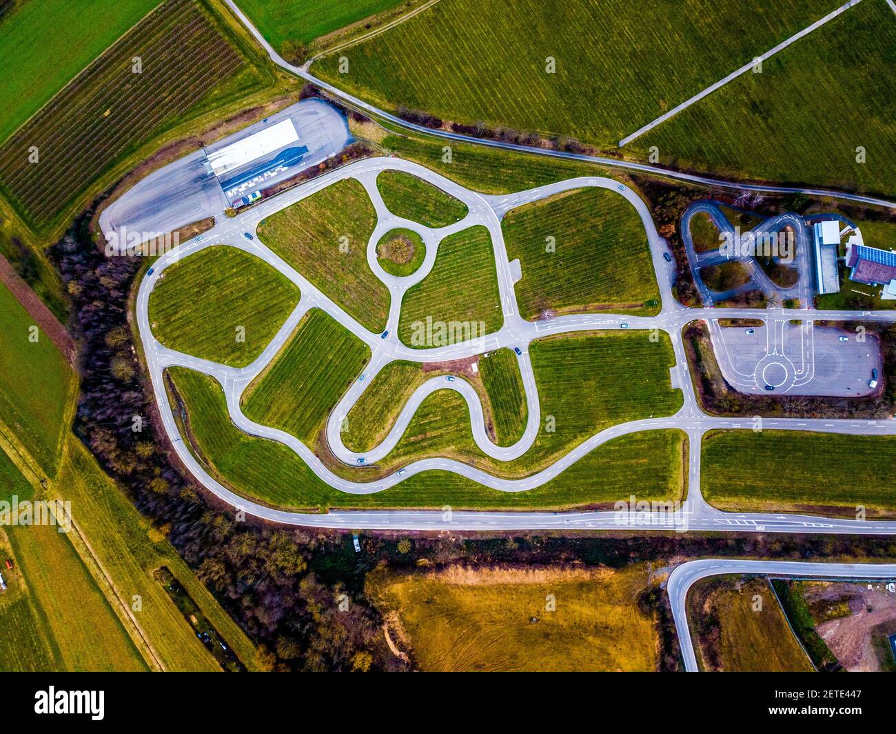 An aerial view of Heilbronn driving practice area in Germany Stock 