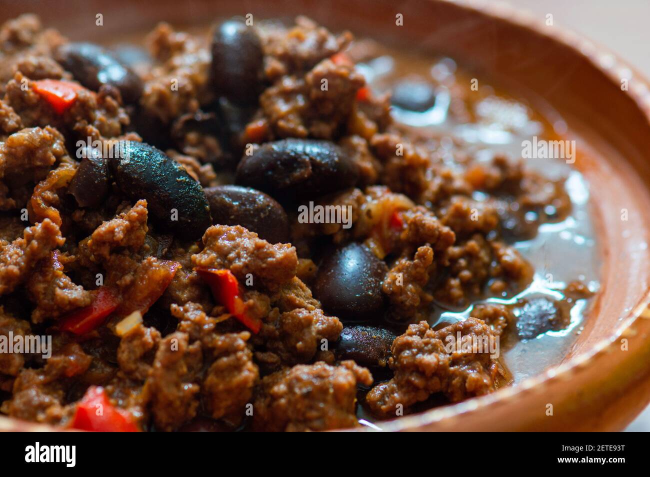 Chilli With Wild Rice Chili Con Carne with wild rice and red pepper Stock Photo - Alamy