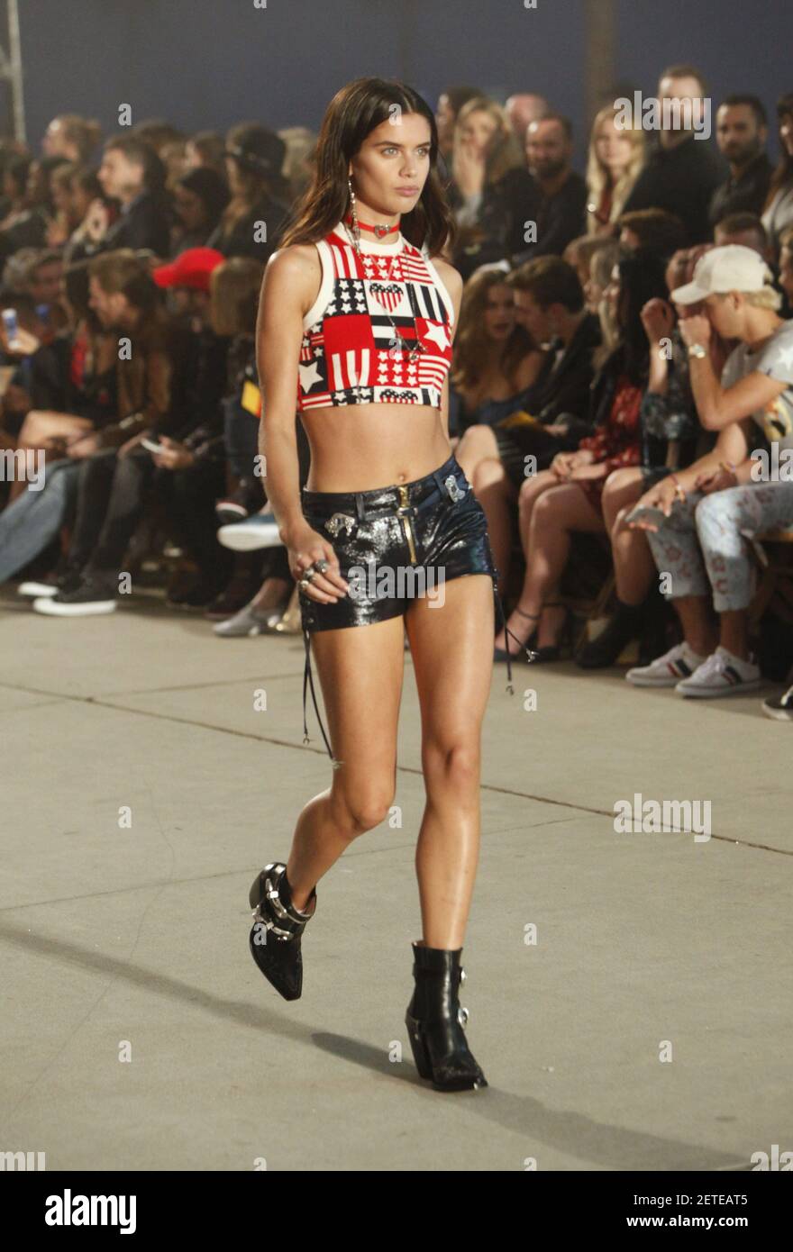 Model Sara Sampaio walks the runway at the TommyLand Tommy Hilfiger Spring  2017 Fashion Show on