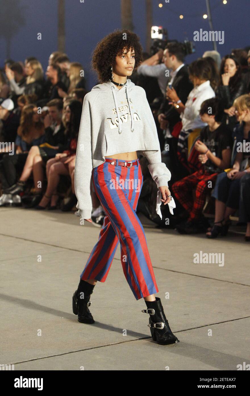 Model Shelby Hayes walks the runway at the TommyLand Tommy Hilfiger Spring  2017 Fashion Show on