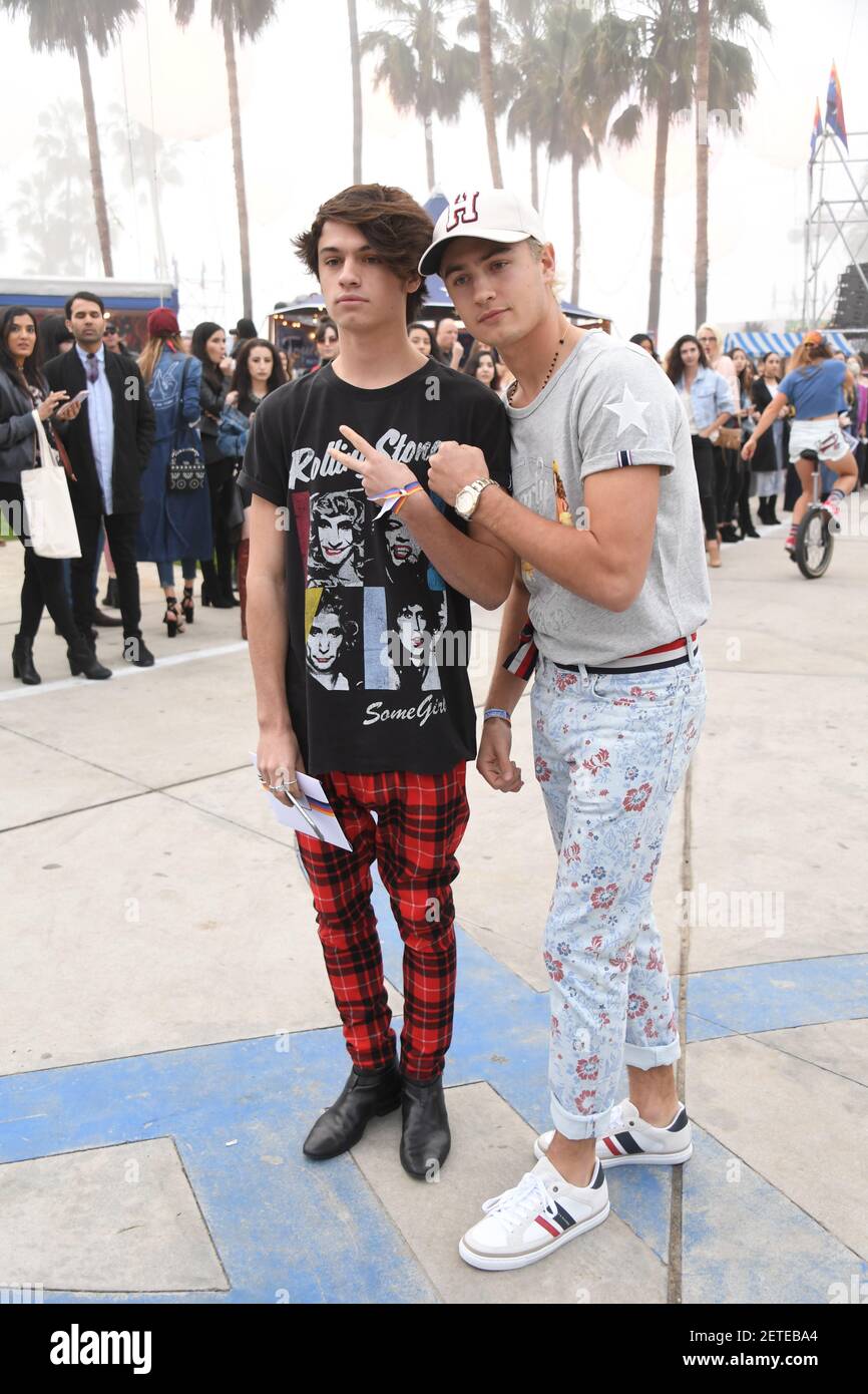 Dylan Jagger Lee, Brandon Thomas Lee during the Tommy Hilfiger Womens  Spring 2017 Collection, held on the Venice Beach Boardwalk in Venice,  California, Wednesday, February 8, 2017. (Photo by Jennifer Graylock) ***