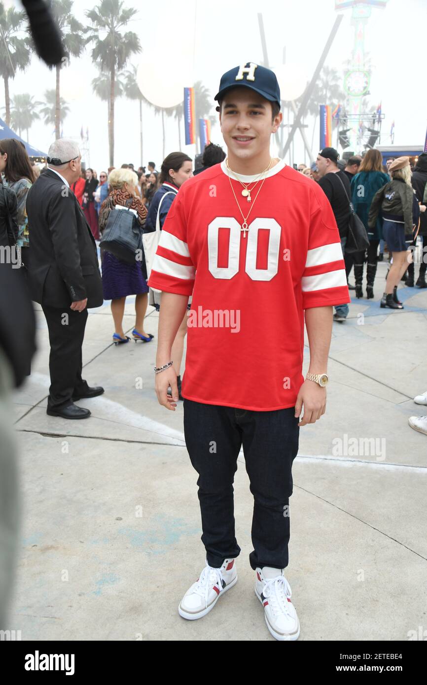 Austin Mahone during the Tommy Hilfiger Womens Spring 2017 Collection, held  on the Venice Beach Boardwalk