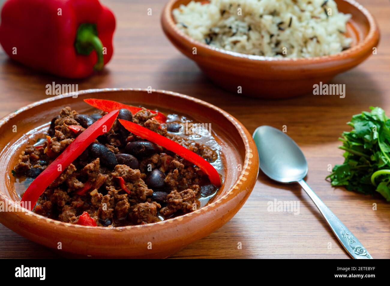Chilli With Wild Rice Texas wild rice hi-res stock photography and images - Alamy
