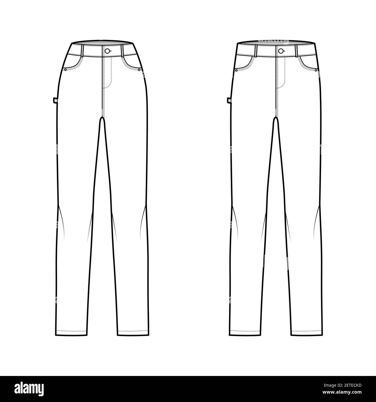 Carpenter pants technical drawing Cut Out Stock Images & Pictures - Alamy