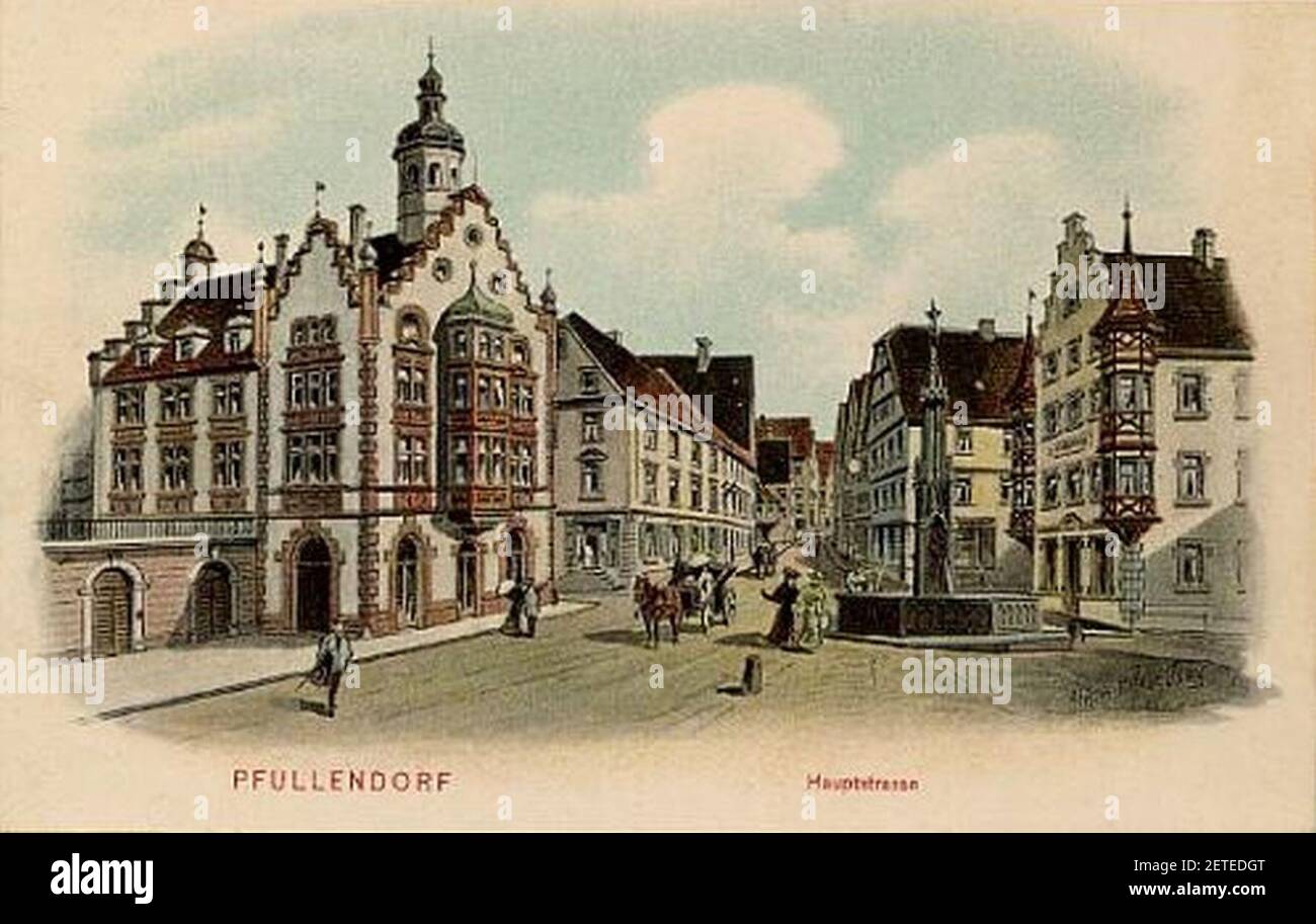 Pfullendorf, Hauptstraße (AK um 1900). Stock Photo