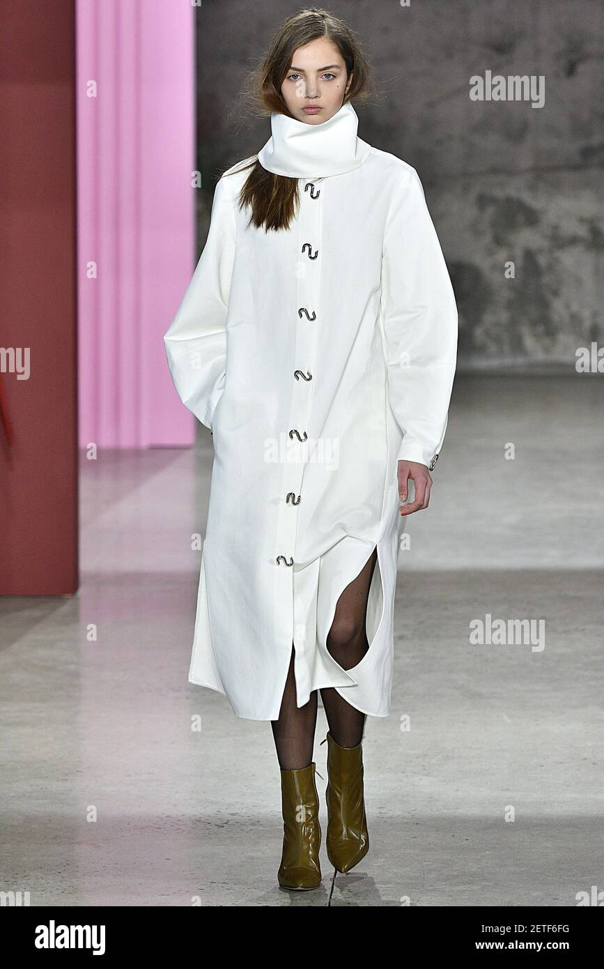 Model Anna Vivchar walks on the runway during the Tibi Womenswear ...