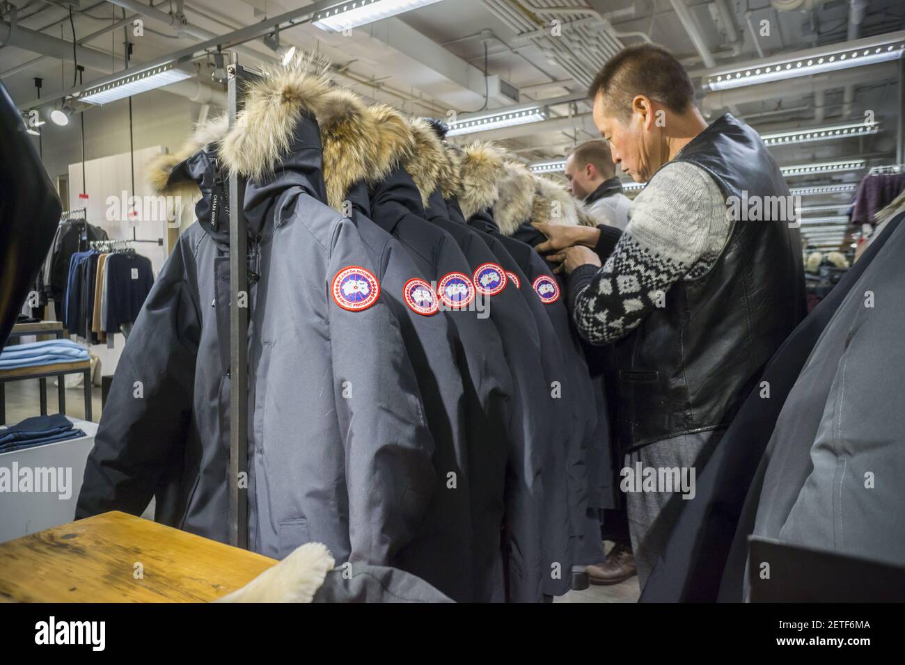 Canada Goose brand parkas in a store in New York on Saturday, January 14,  2017. Canada Goose (GOOS) has filed for an IPO in Toronto and New York with  a $100 million