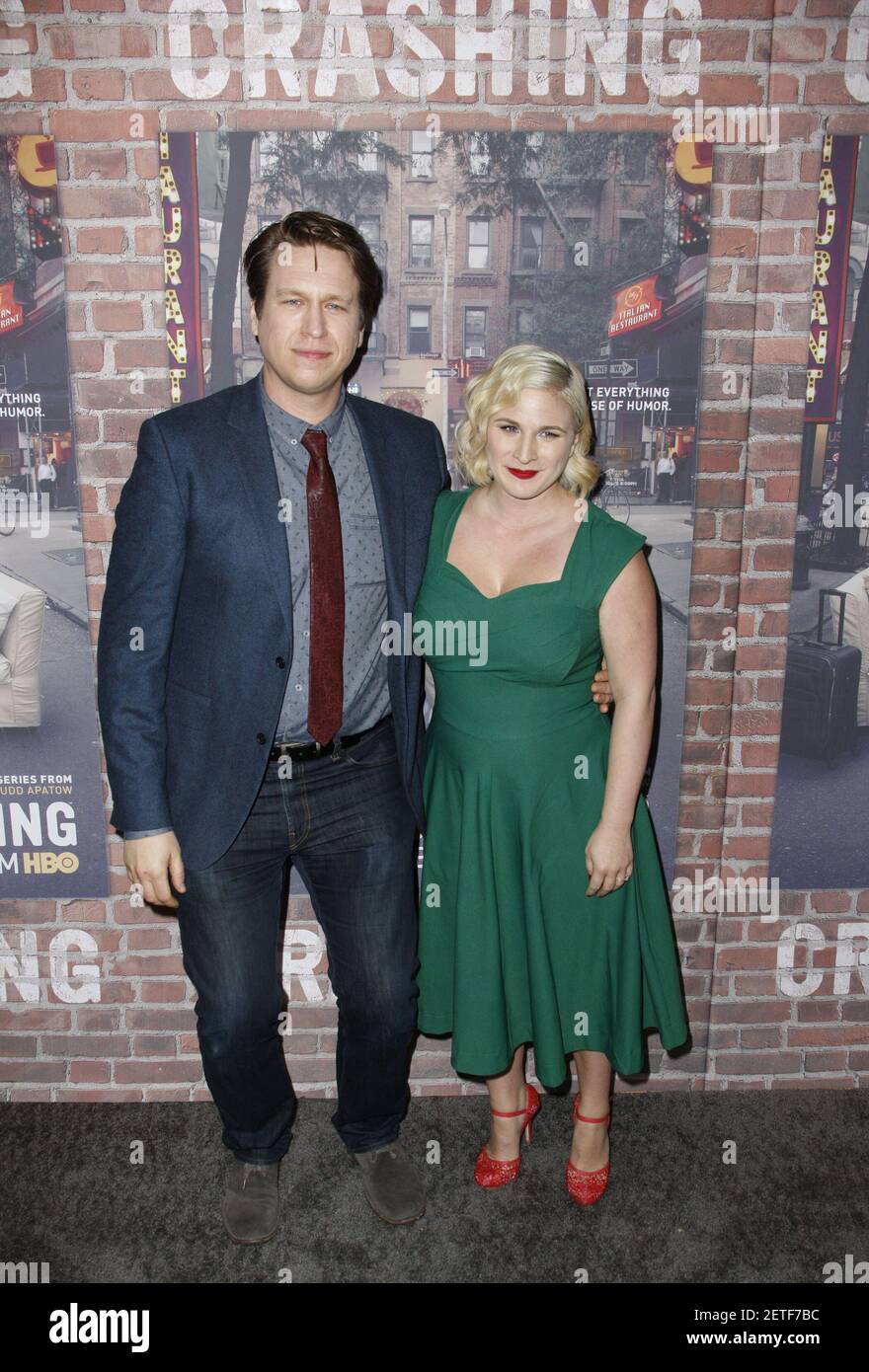Actor Pete Holmes and Valerie Chaney attend HBO's Los Angeles Premiere of  'Crashing' at the Avalon