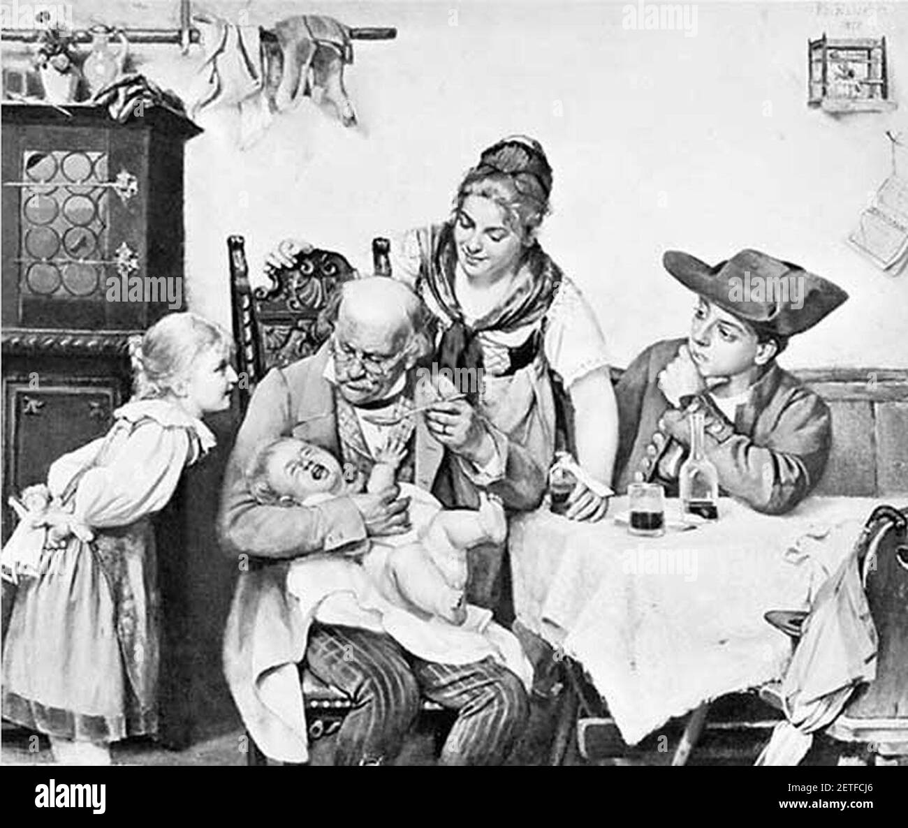 Philipp Fleischer - Des Lebens erste Bitterkeit 1877 Stock Photo - Alamy