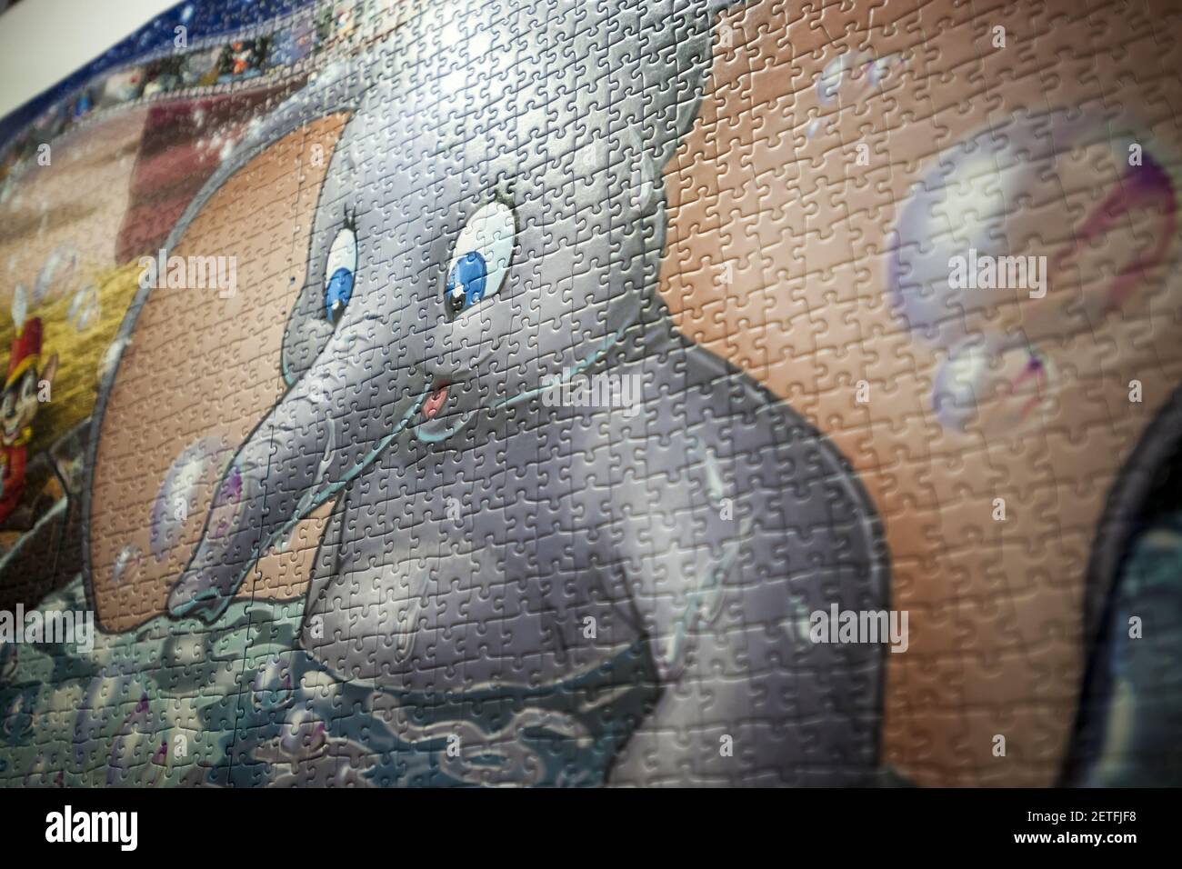 Detail of Ravensburger's "Memorable Disney Moments" world record setting jigsaw  puzzle at the 114th North American International Toy Fair in the Jacob  Javits Convention center in New York on Sunday, February 19,