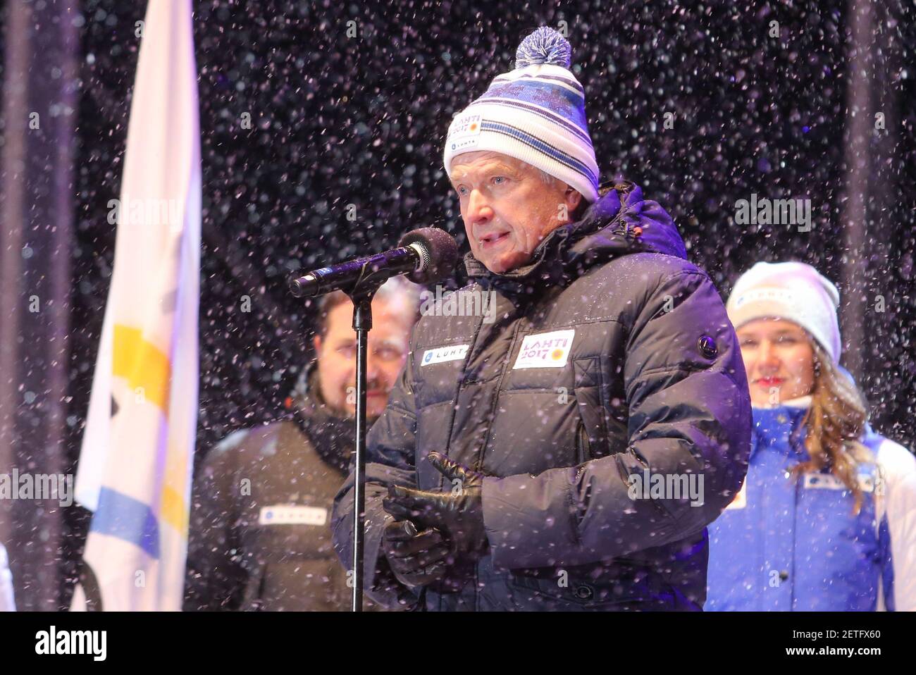 22.02.2017, Lahti, Prezydent FInlandii Sauli Niinisto, FIS Nordic Ski Championships, fot. Tomasz Jastrzebowski / Foto Olimpik *** Please Use Credit from Credit Field *** Stock Photo