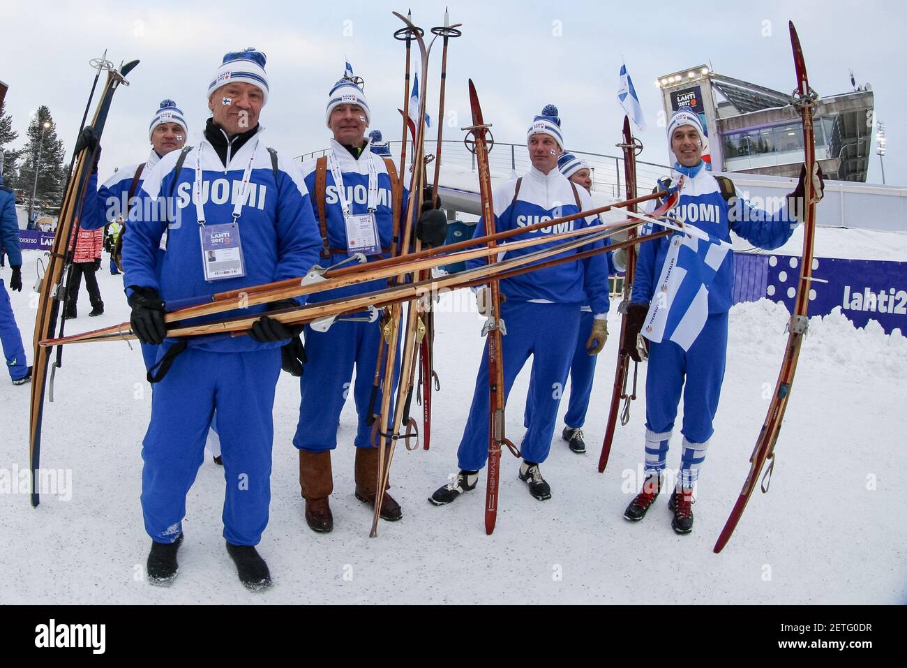 23.02.2017 Lahti Finscy kibice, FIS Nordic Ski Championships, fot. Tomasz Jastrzebowski / Foto Olimpik *** Please Use Credit from Credit Field *** Stock Photo
